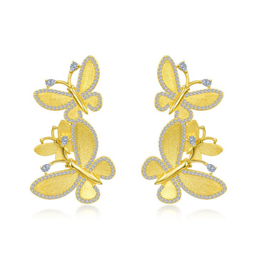 Butterfly Cluster Drop Earrings